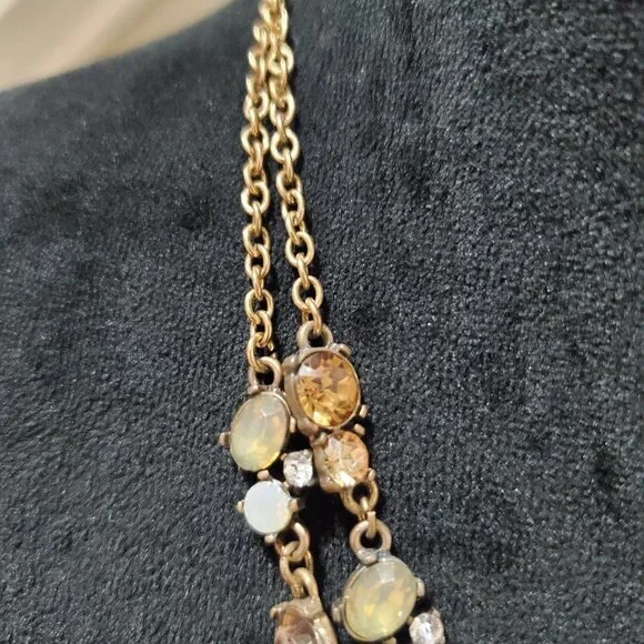 Women's Gold Tone Beaded Double Strand Chain Fashion Jewelry Necklace - Picture 4 of 4